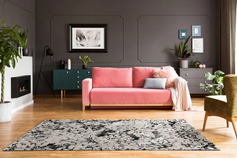 Dywan 3d FD Lush Peonia P popiel (binding) aranżacja