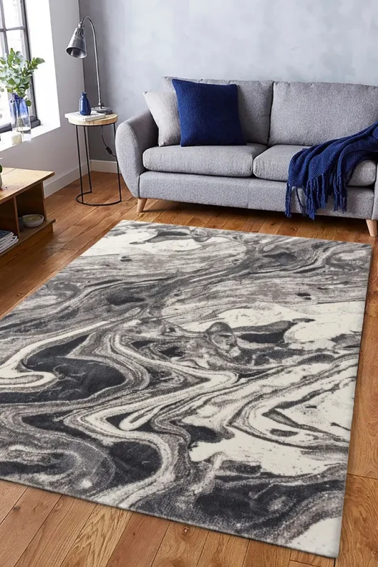 Dywan nowoczesny FD Lush Robin popiel (binding) aranżacja