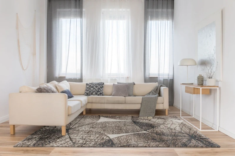 Dywan nowoczesny FD Lush Haust beżowy (binding) aranżacja