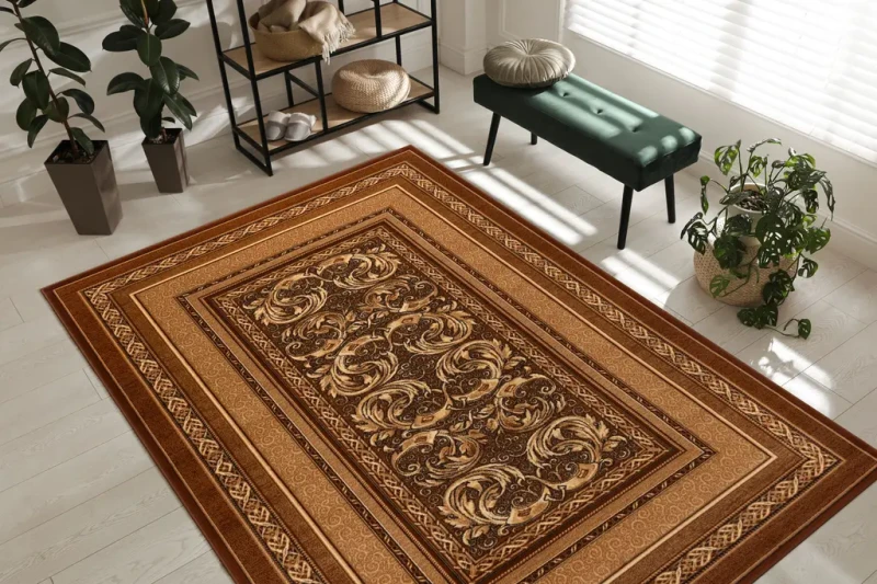 Dywan klasyczny FD Standard Aralia jasny brąz aranżacja