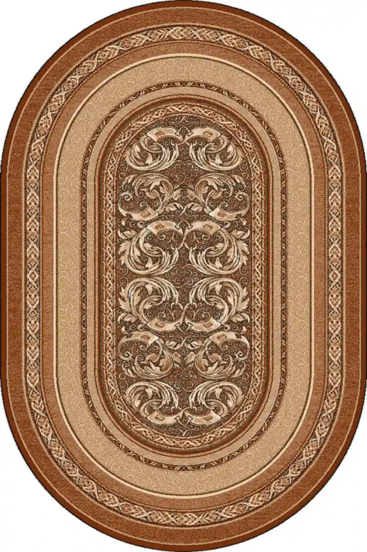 Dywan owalny klasyczny FD Standard Aralia jasny brąz