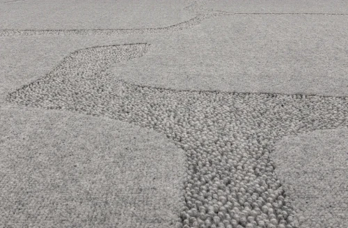 Dywan kwadrat szary wełniany Agnella Ladnini Morphic Organica - runo