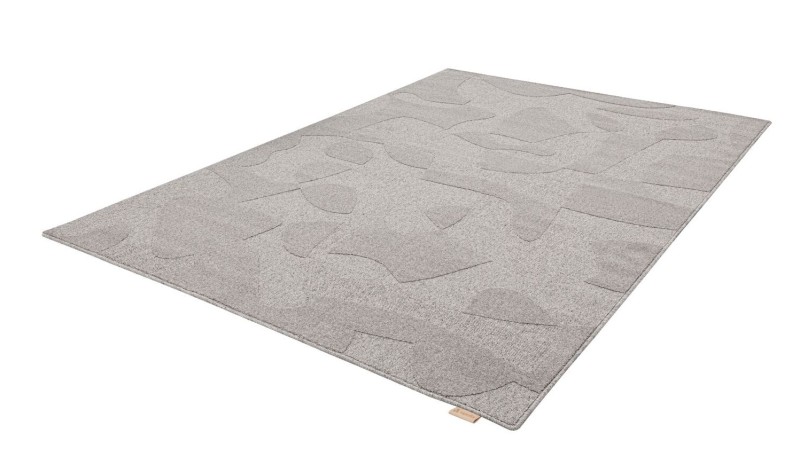 Dywan wełniany Agnella Ladnini Morphic Botanica szary - zdjęcie pod kątem