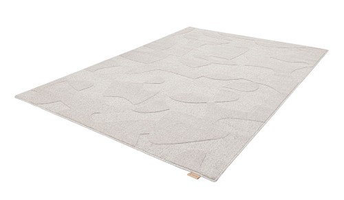 Dywan wełniany Agnella Ladnini Morphic Botanica jasny szary - rzut ukośny