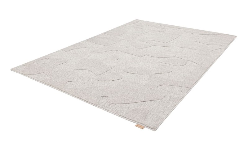 Dywan wełniany Agnella Ladnini Morphic Botanica jasny szary - rzut ukośny