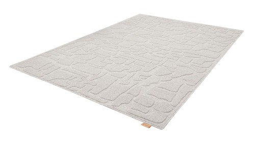 Dywan jasny szary wełniany Agnella Ladnini Morphic Dunes - rzut ukośny