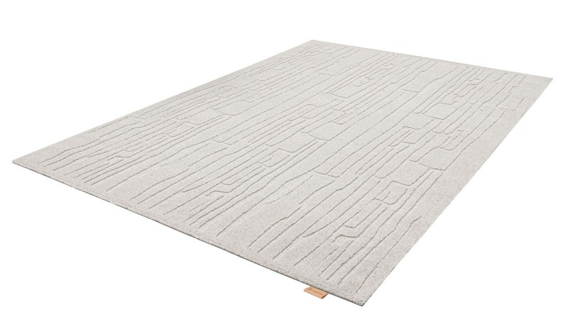 Jasnoszary dywan wełniany Agnella Ladnini Morphic Rifts V - rzut ukośny