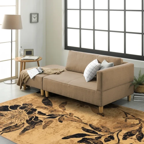 Dywan nowoczesny FD Standard Floris czarny aranżacja