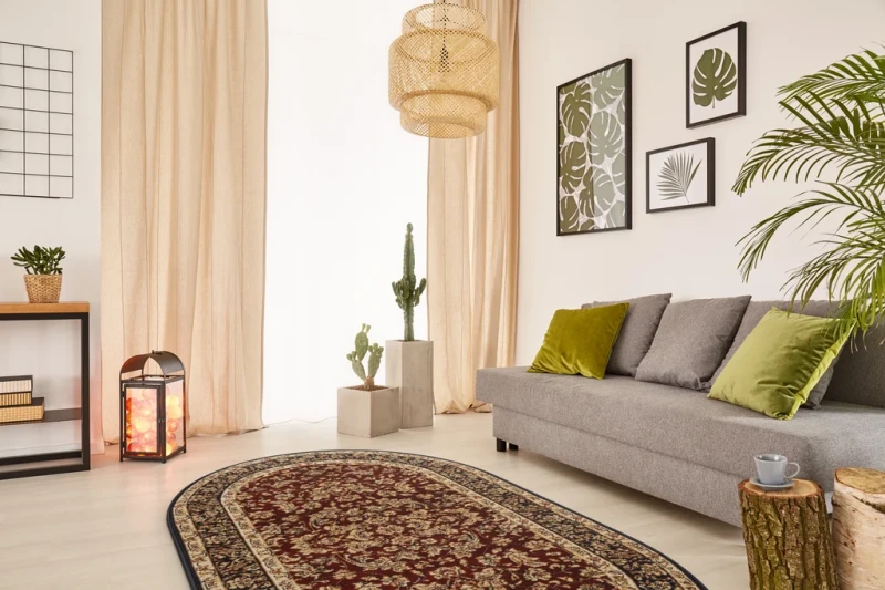 Dywan owalny FD Standard Hermiona terakota aranżacja