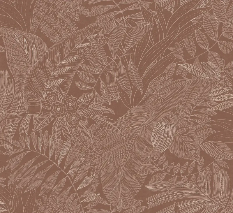 Tapeta botaniczna japandi Masureel Ray RAY201 Biome Nougat.webp