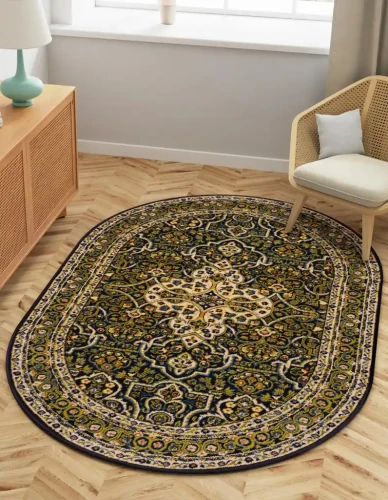 Dywan owalny FD Standard Laurus granat aranżacja