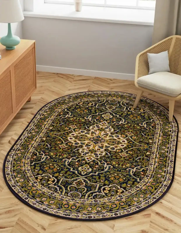 Dywan owalny FD Standard Laurus granat aranżacja