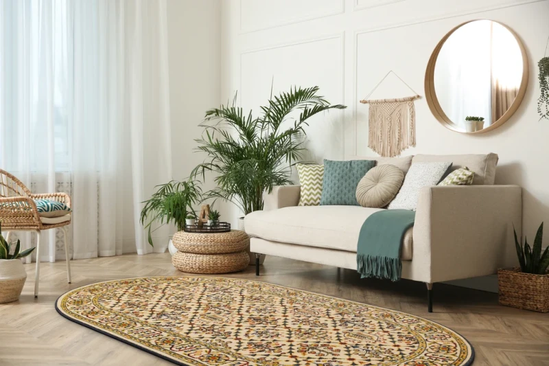 Dywan owalny FD Standard Tamir krem aranżacja