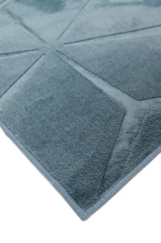 Dywan pluszowy Alaska geometria turkusowy - róg