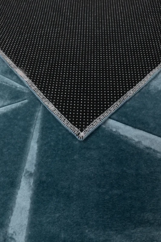 Dywan pluszowy Alaska geometria turkusowy - spód