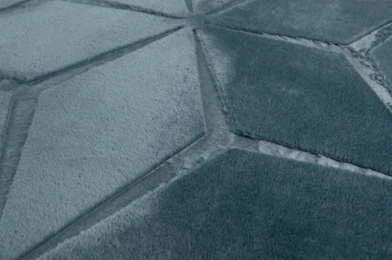 Dywan pluszowy Alaska geometria turkusowy - runo 3d