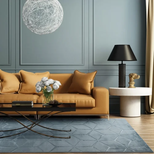 Dywan pluszowy Alaska geometria turkusowy do salonu