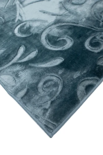 Dywan pluszowy Alaska liście turkusowy - róg