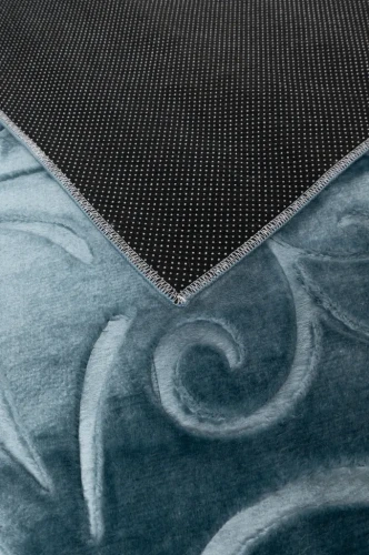 Dywan pluszowy Alaska liście turkusowy - spód