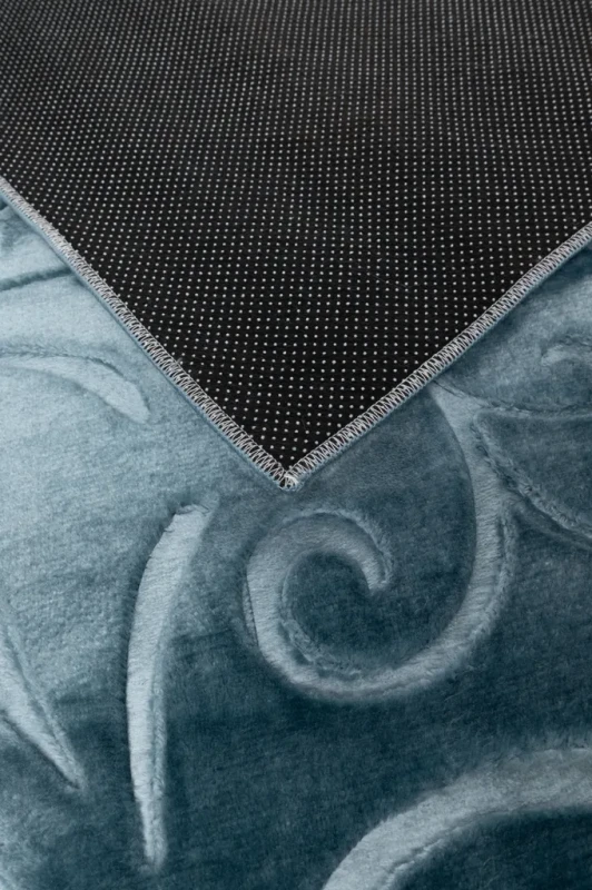 Dywan pluszowy Alaska liście turkusowy - spód