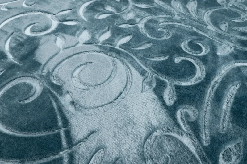 Dywan pluszowy Alaska liście turkusowy - runo 3d