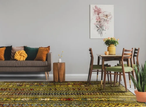 Dywan etno FD Standard Rida limonka aranżacja