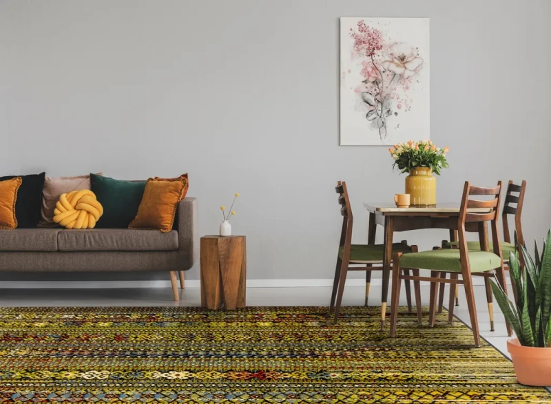 Dywan etno FD Standard Rida limonka aranżacja