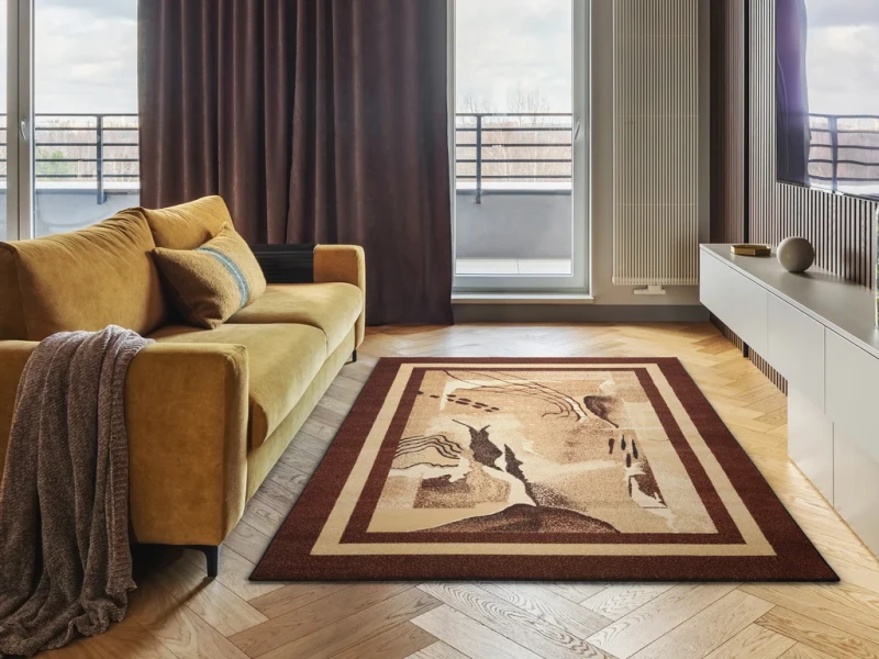 Dywan nowoczesny FD Standard Ustronie brąz aranżacja