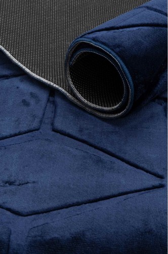 Obszycie dywanu pluszowego Alaska geometria granat