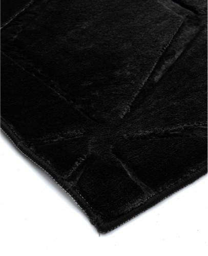 Dywan pluszowy Alaska geometria czarny - róg