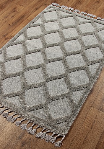 Dywan shaggy w stylu boho Berber Havana 6844 l.grey w perspektywie