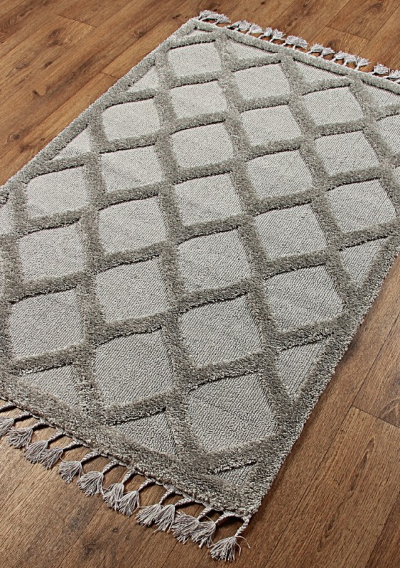 Dywan shaggy w stylu boho Berber Havana 6844 l.grey w perspektywie