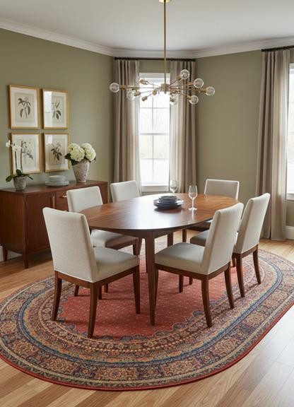 Dywan wełniany owalny Dywilan Polonia Baron burgund 2 aranżacja