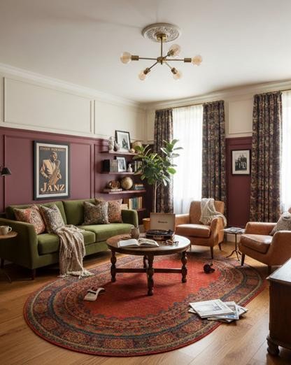 Dywan wełniany owalny Dywilan Polonia Baron burgund 2 wizualizacja