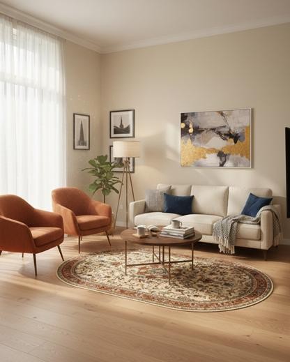 Dywan wełniany owalny Dywilan Polonia Kordoba Piasek 3