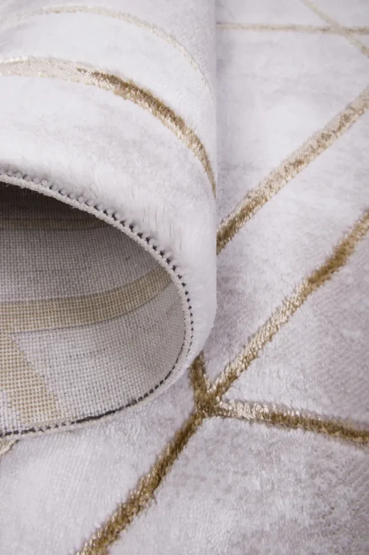 Dywan nowoczesny Galeria GL136E beżowo-złoty - brzeg