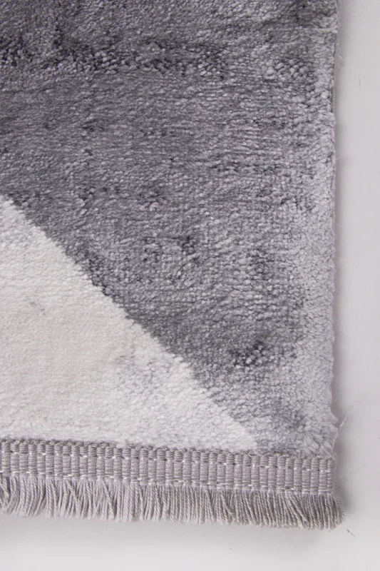 Dywan nowoczesny abstrakcja Galeria GL137F szaro-złoty - frędzle