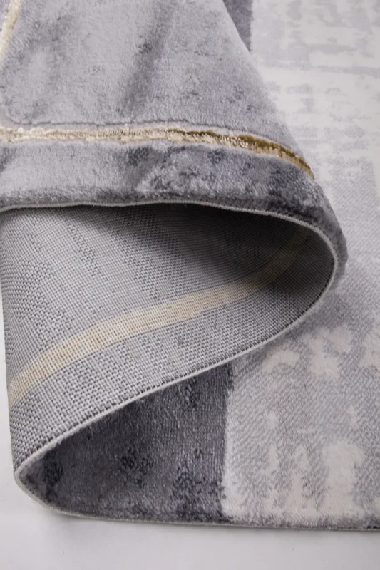 Dywan nowoczesny Galeria GL137F szaro-złoty - bok