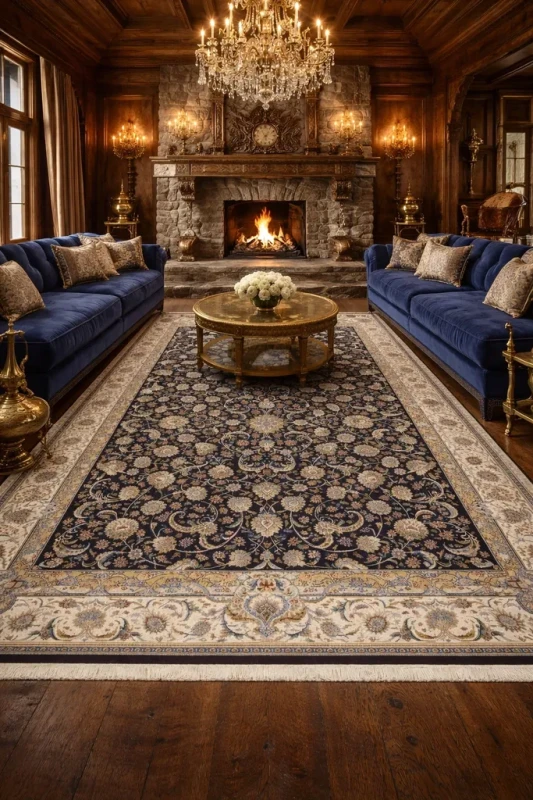 Dywan tradycyjny Sultan 1200 granatowy do salonu