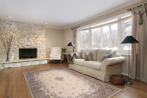 Dywan wełniany Agnella Isfahan Dafne alabastrowy 200x300 cm w aranżacji salonu