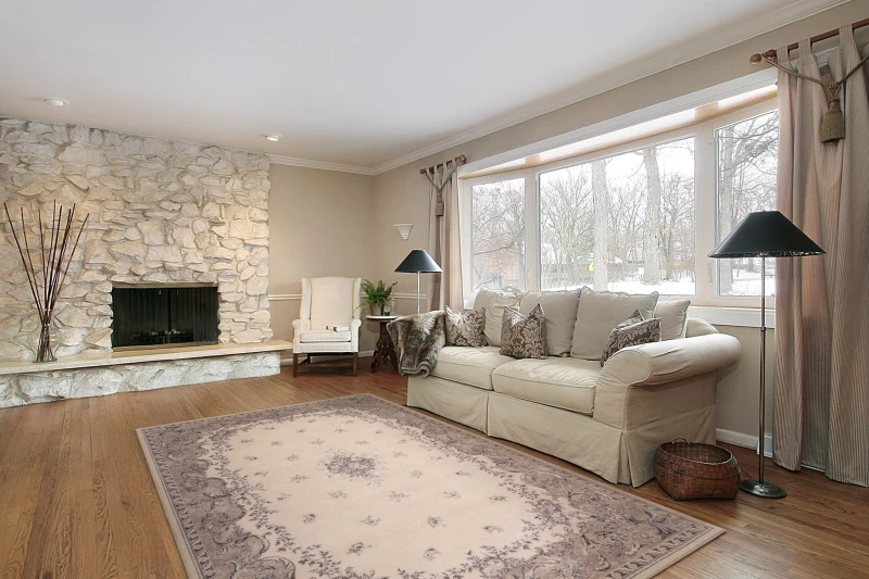 Dywan wełniany Agnella Isfahan Dafne alabastrowy 200x300 cm w aranżacji salonu