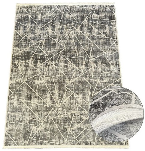 Rzut i przybliżenie dywanu geometrycznego Creante 55064 grey
