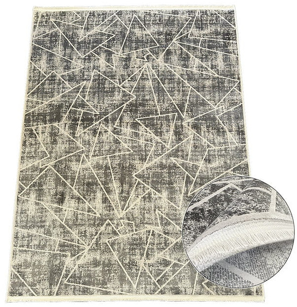 Rzut i przybliżenie dywanu geometrycznego Creante 55064 grey