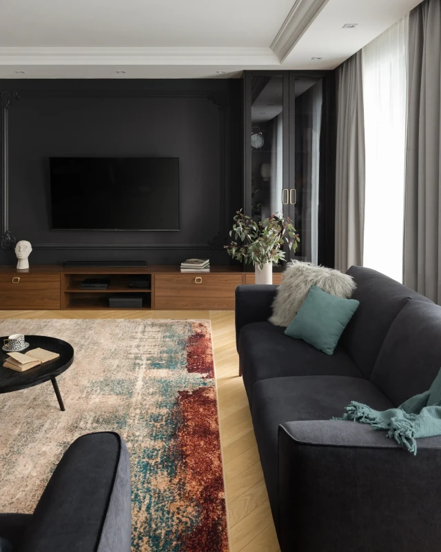 Dywan wełniany nowoczesny Agnella Isfahan Abrio ciemny beż aranżacja