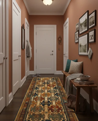 Chodnik polski Dywilan Omega Rohan jasny rubin aranżacja