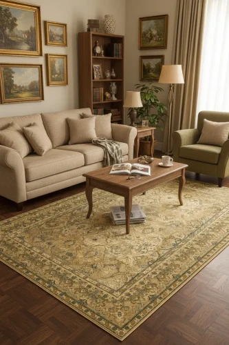 Dywan wełniany Dywilan Omega Kashmir kremowy 2 aranżacja