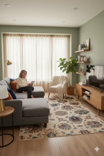 Dywan wełniany Dywilan Omega Latica krem aranżacja