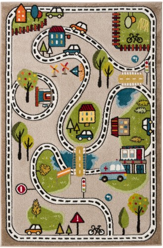 Dywan dla dzieci Smart Kids 22919 beżowy Uliczki Drogi