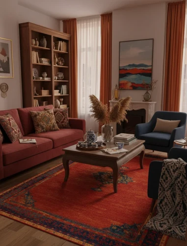 Dywan wełniany Dywilan Polonia Samarkand rubin aranżacja