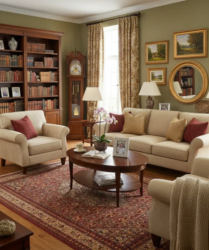 Dywan wełniany Dywilan Polonia Wawelski burgund aranżacja